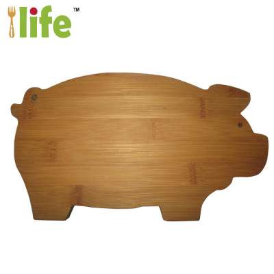 High quality pig animal bamboo cutting board custom animal shaped cutting board kitchen wholesale custom cutting board