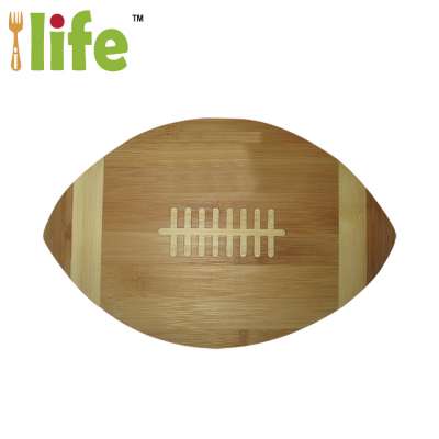 American football bamboo cutting board rugby shape bamboo board kitchen wholesale cheese board